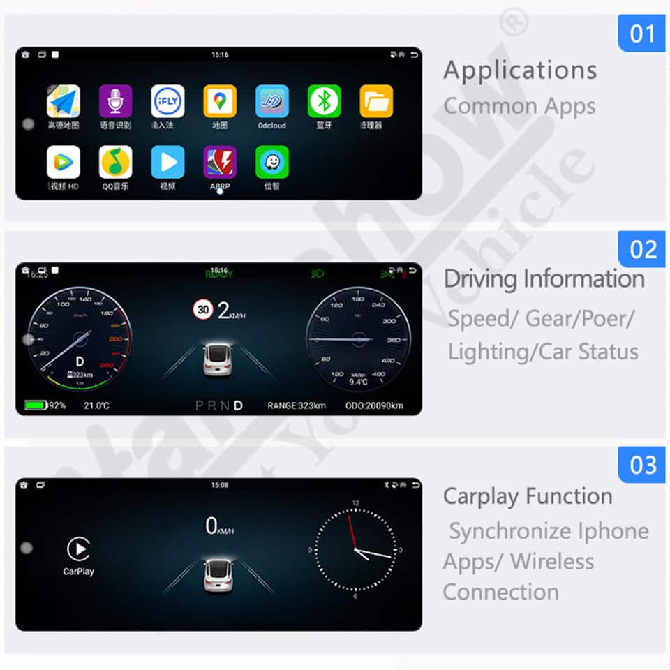 10.25" Touch Screen Model Y, 10.25" Touch Screen Model 3